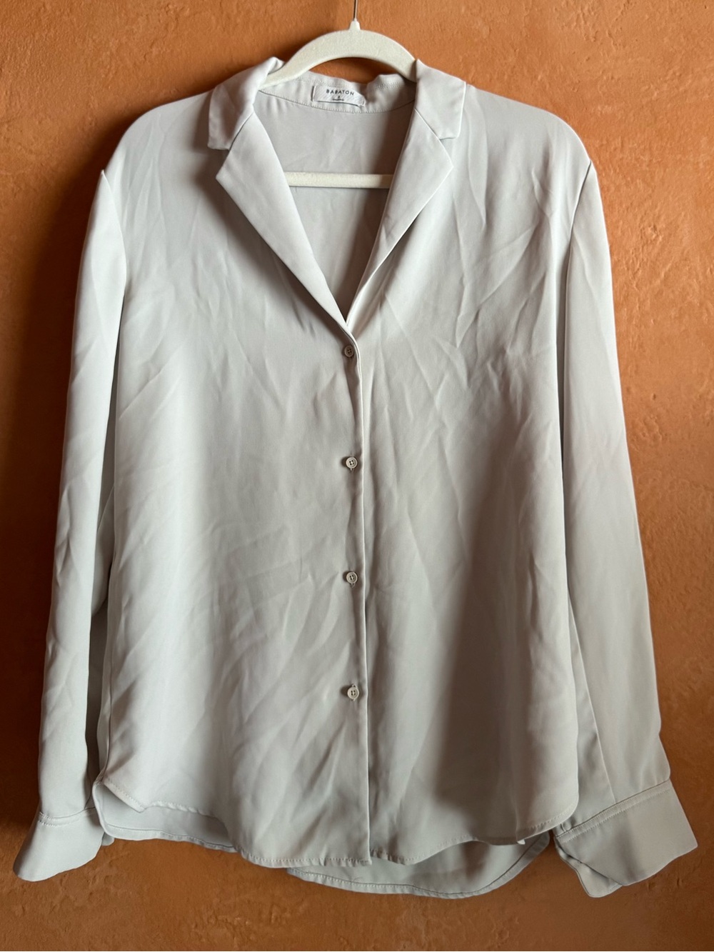 Babaton Relaxed Button Front Blouse Size Small Minimalist Career